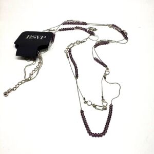 RSVP Layered Silver-tone - Sparkling Crystals Lavender Beaded Necklace - Women